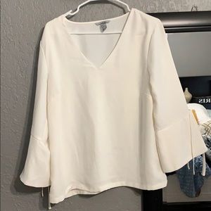 White Bell Arm Blouse H&M